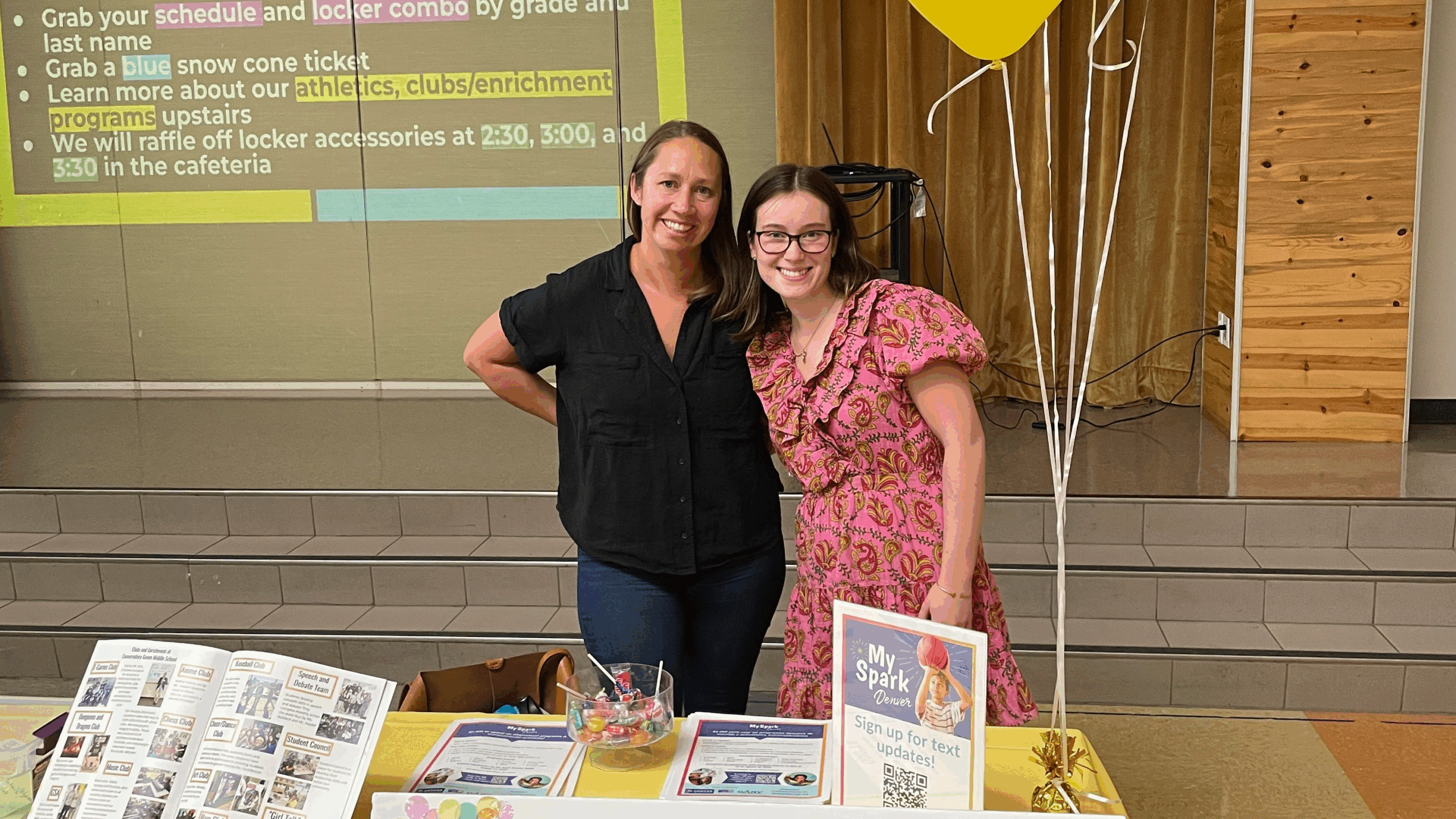 Gary staff at a school event promoting an early version of My Spark Denver